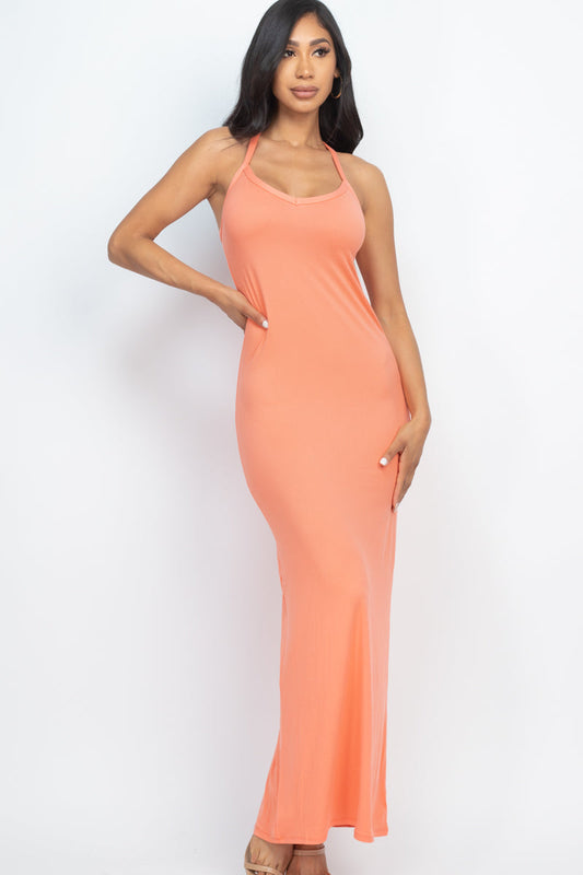 Sleeveless Racerback Maxi Dress