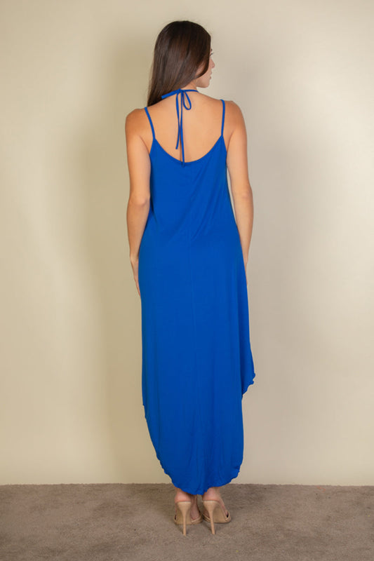 Solid Cami Double Strap Loose-Fit Dress