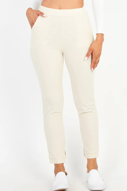 Knit Pants with Side Slits