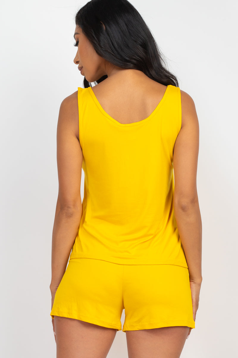 Comfortable Tank Top and Shorts Ensemble