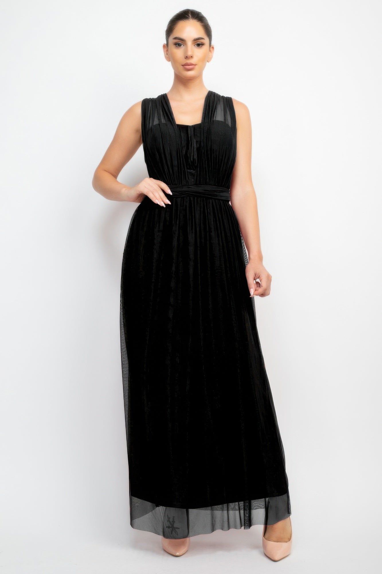 motel terra mesh off-the-shoulder midi dress Noel Mesh Midi Dress