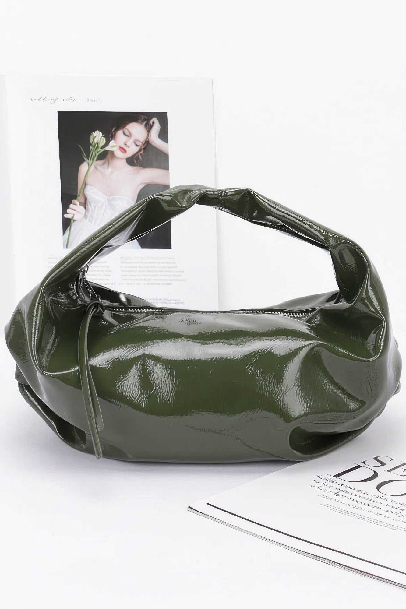 Patent Leather Hobo Bag