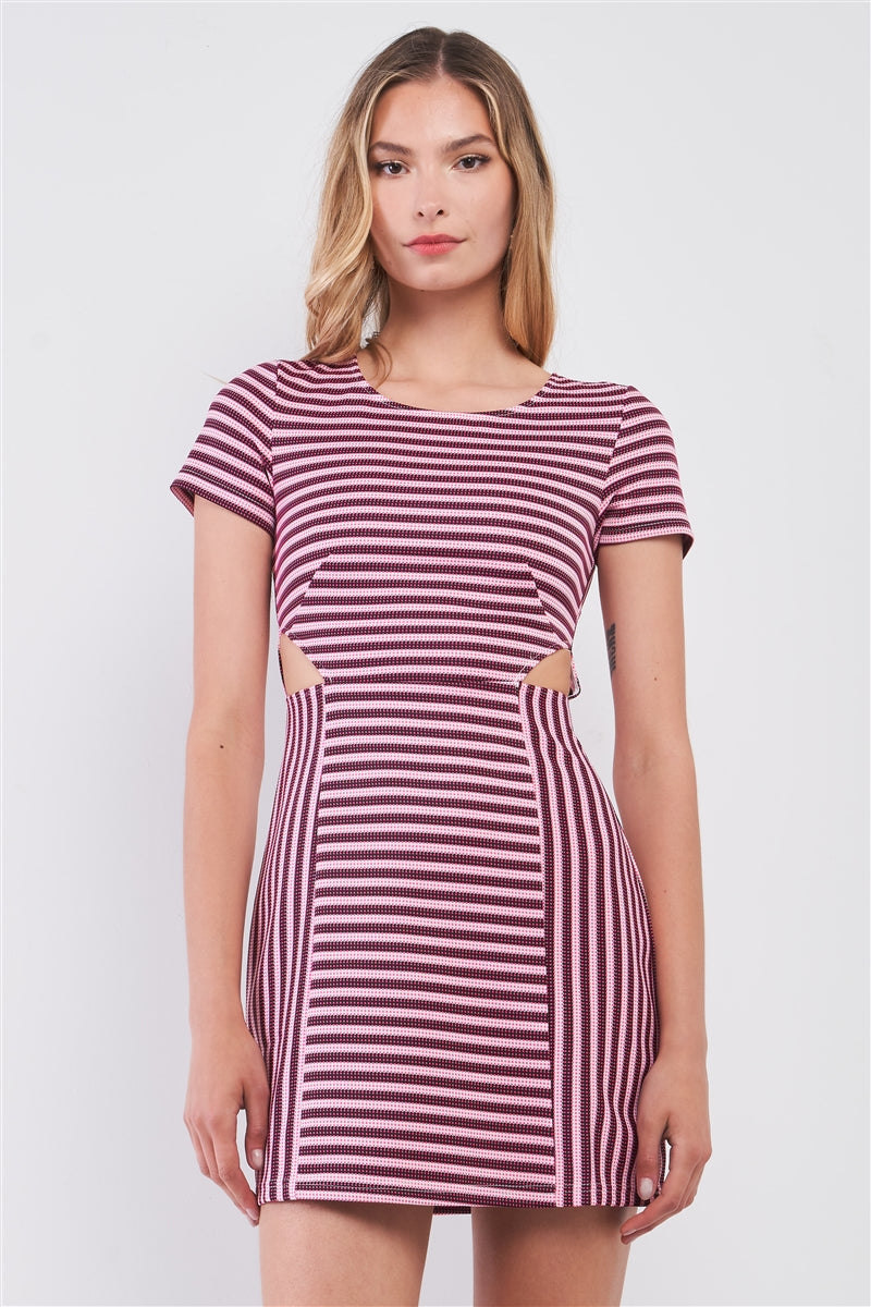 tight short striped dress Blue & White Striped Dress - Tie-Back Shift Dress - Mini Dress
