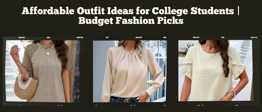 Affordable outfit ideas for college students featuring budget-friendly tops perfect for campus life