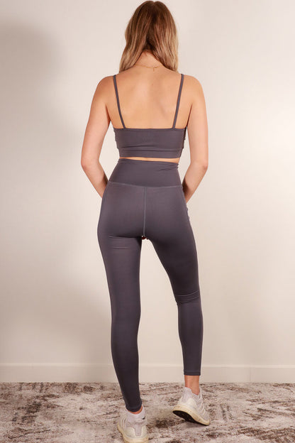 High Waist Leggings Set with Crop Top