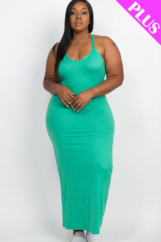 Maxi Dress with Racerback Design in Plus Size