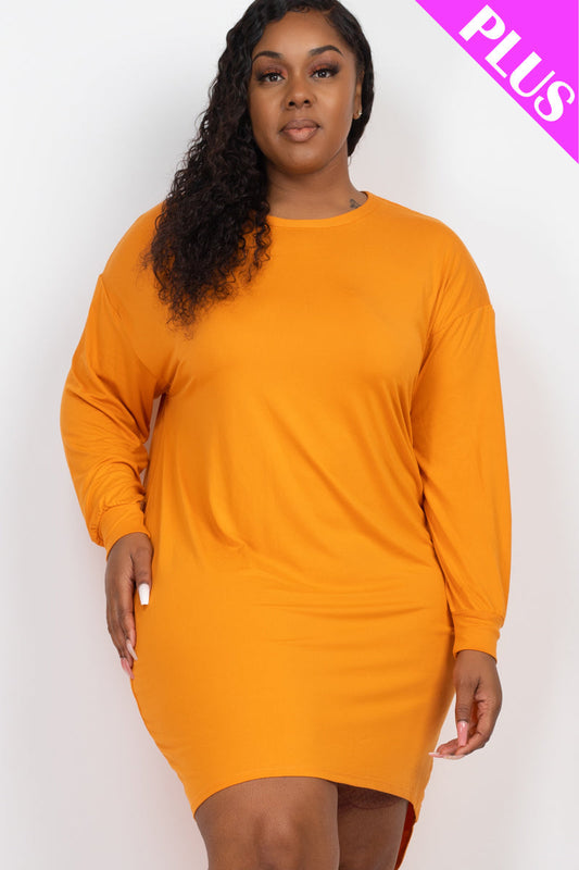 High Low Dress in Cozy Fabric for Plus Size