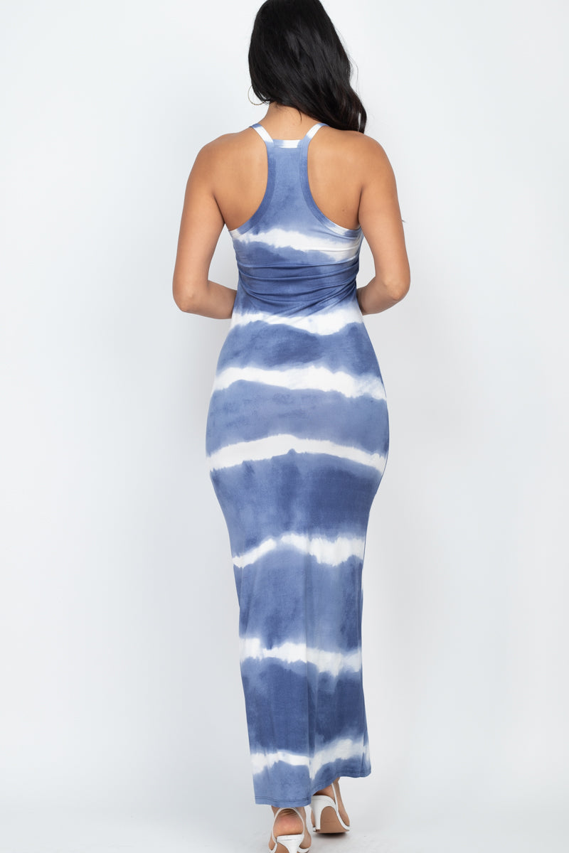 Striped Tie-Dye Maxi Dress