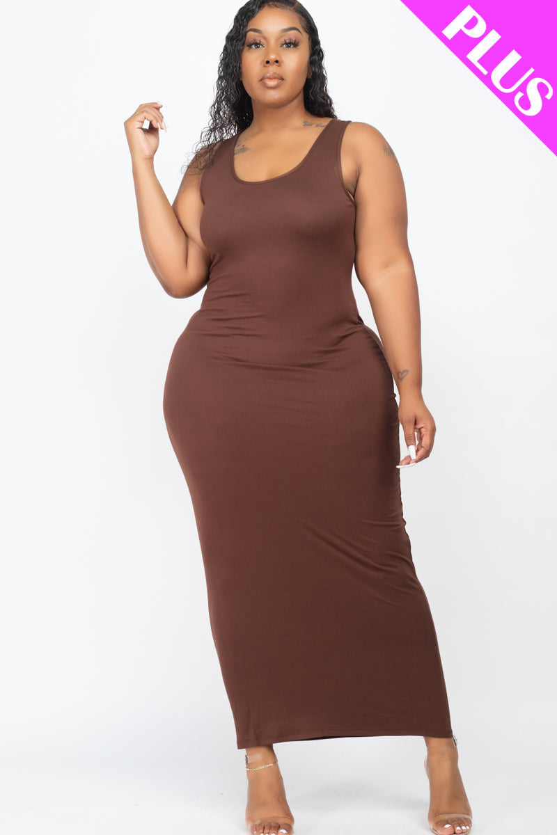 Maxi Dress for Plus Size in Solid Color