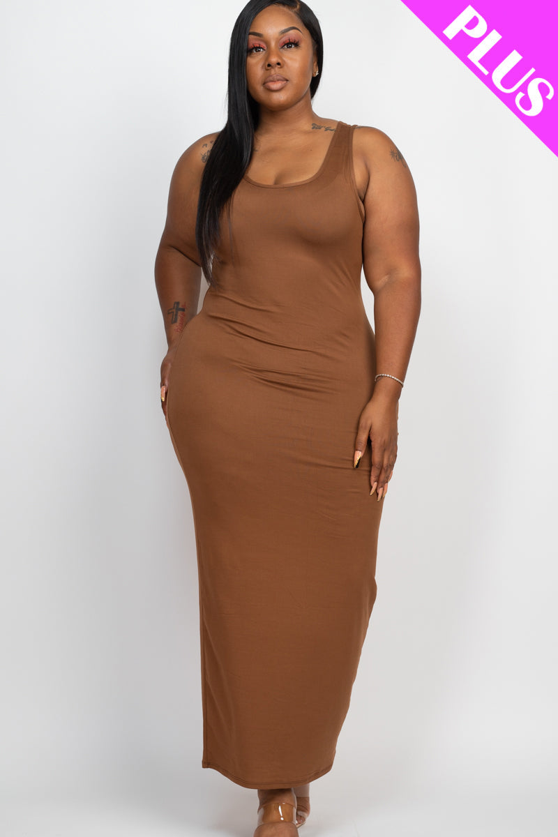 Maxi Dress for Plus Size in Solid Color