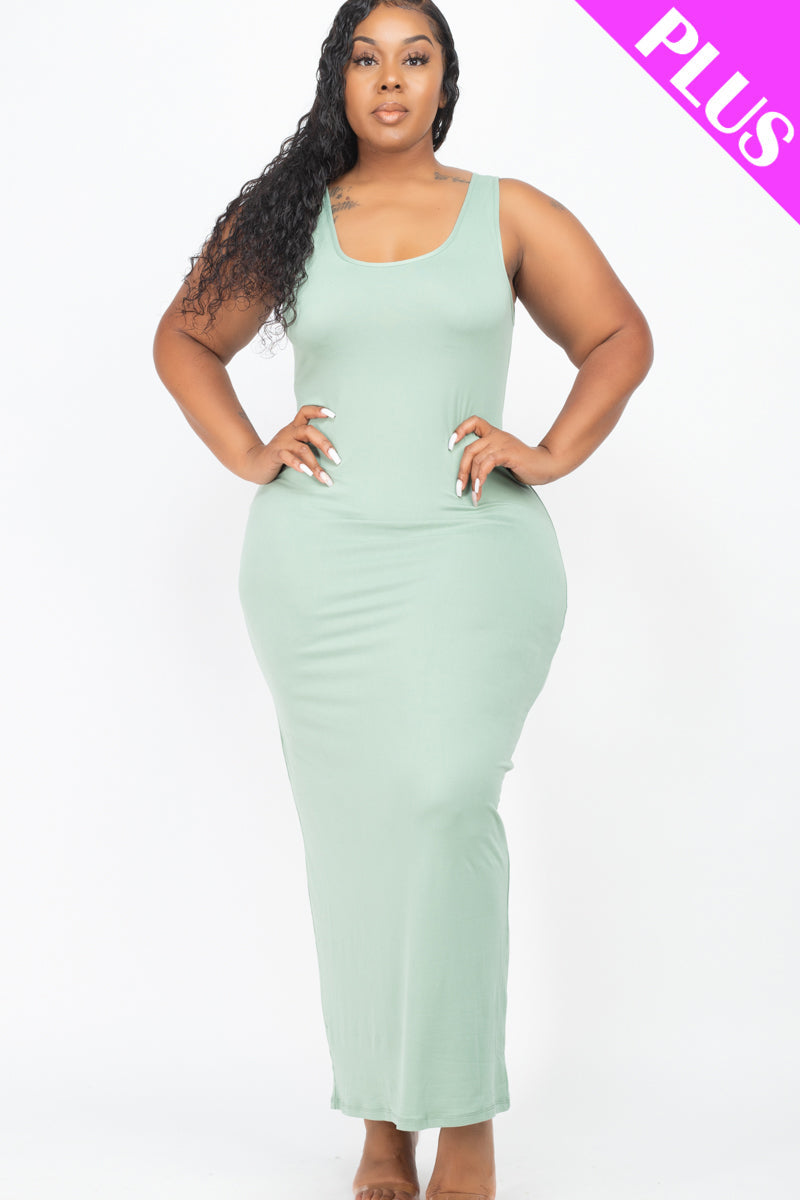 Maxi Dress for Plus Size in Solid Color