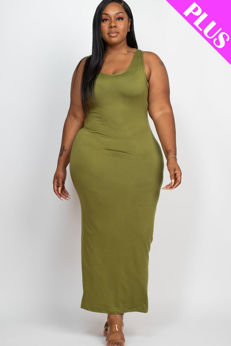 Maxi Dress for Plus Size in Solid Color