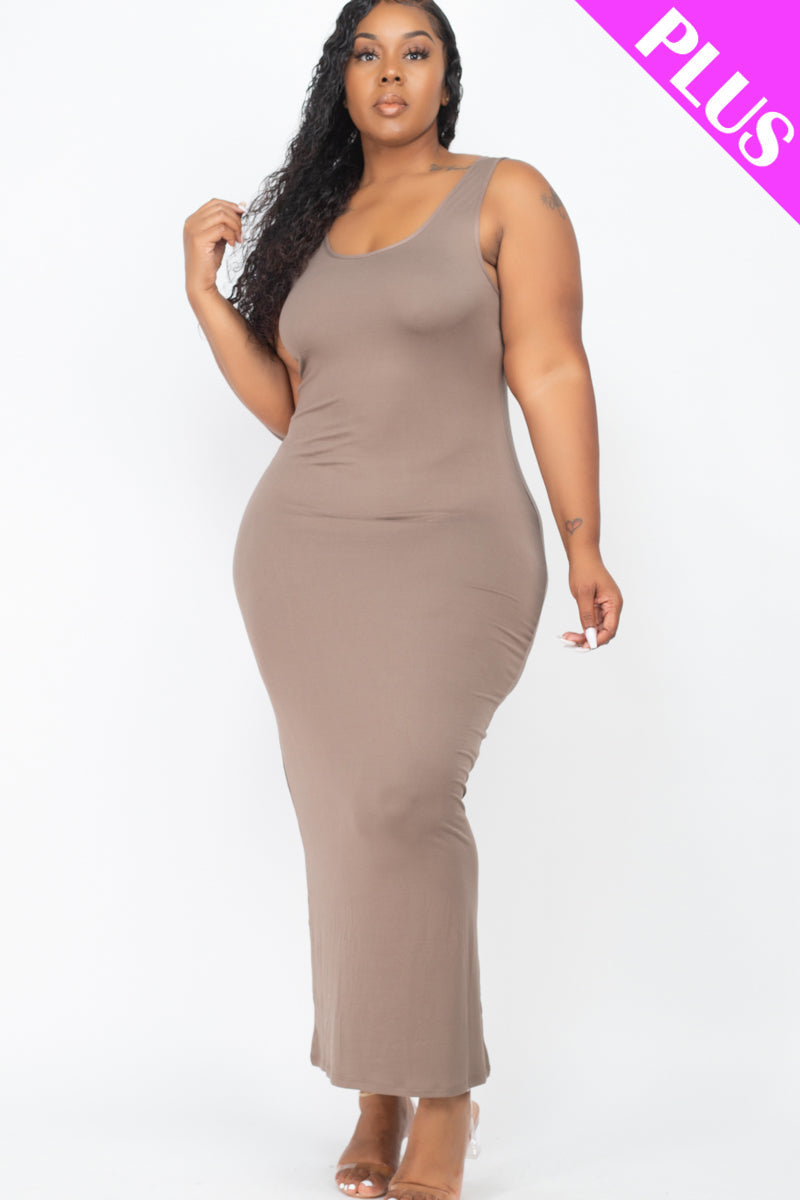 Maxi Dress for Plus Size in Solid Color