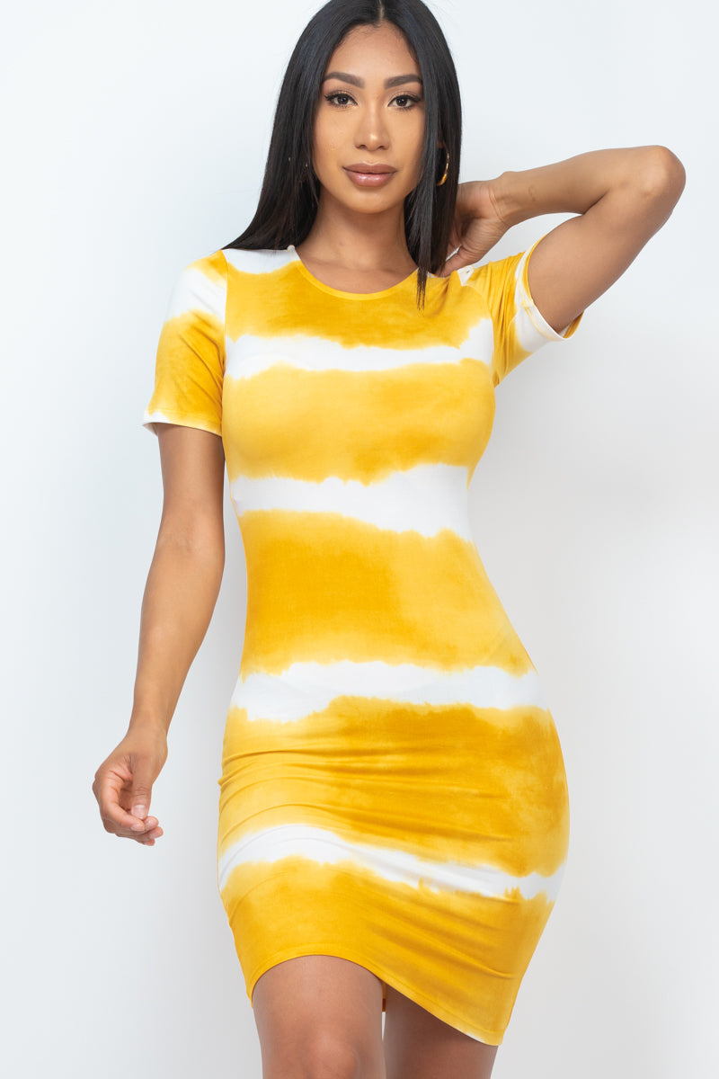 Groovy Tie-dye Bodycon Dress