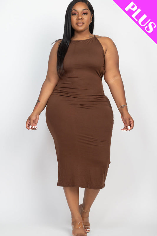 Maxi Dress with Crisscross Open Back in Plus Size