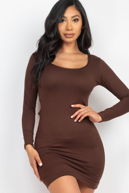 Long Sleeve Bodycon Dress with Crisscross Open Back