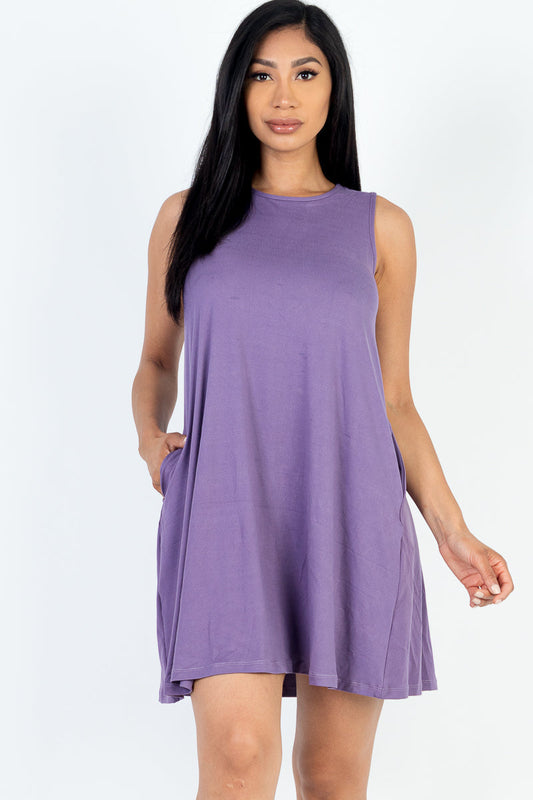 Relaxed Sleeveless Fit-and-Flare Mini Dress