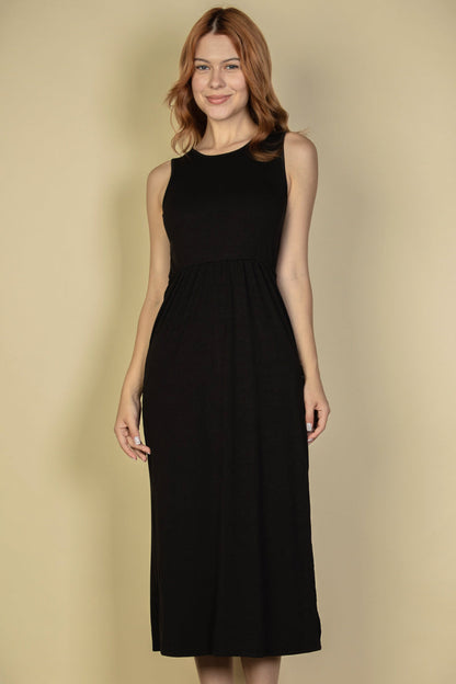 Ribbed Tank Dress with Side Slits