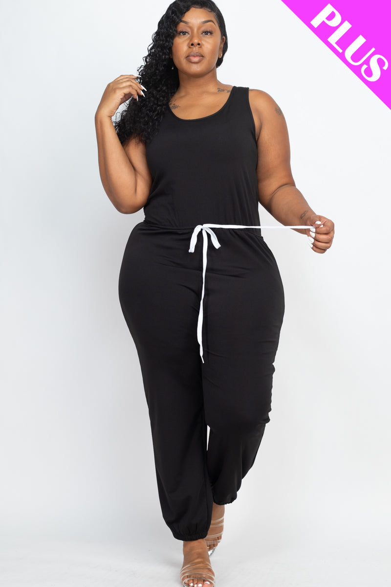 Plus Size Jogger Jumpsuit with Elasticized Waist