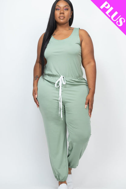 Plus Size Jogger Jumpsuit with Elasticized Waist