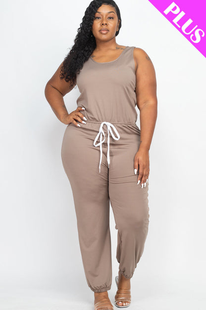 Plus Size Jogger Jumpsuit with Elasticized Waist