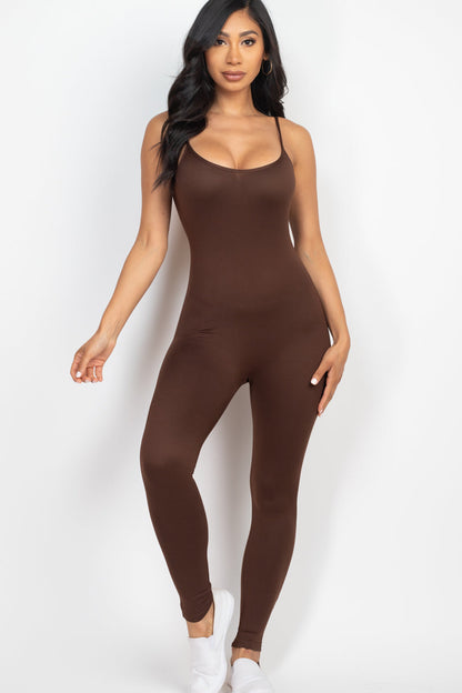 Solid Fitted Cami Jumpsuit