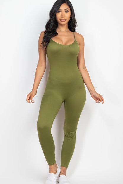 Solid Fitted Cami Jumpsuit