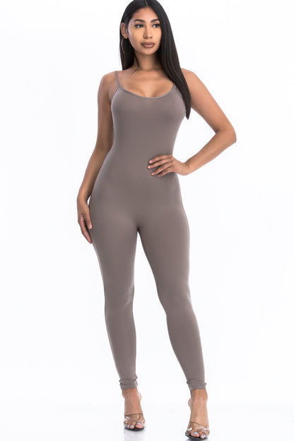 Solid Fitted Cami Jumpsuit