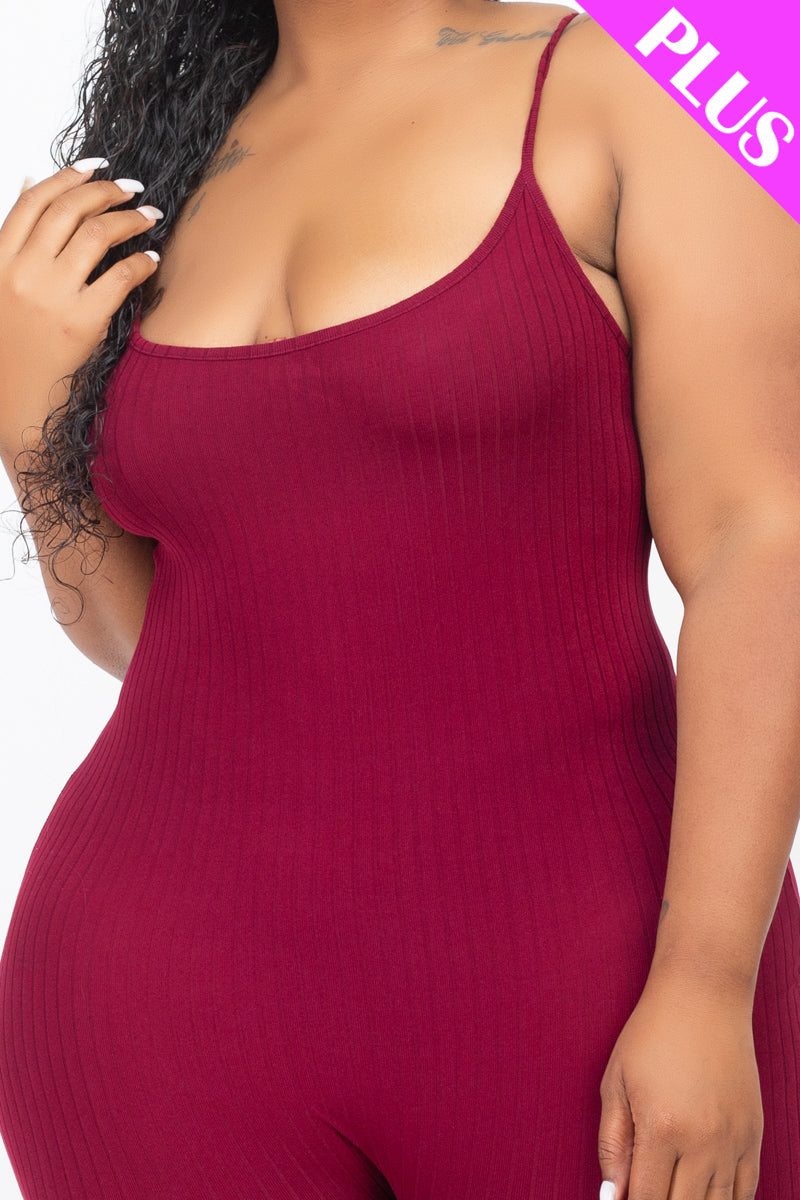 Ribbed Bodycon Romper in Plus Size