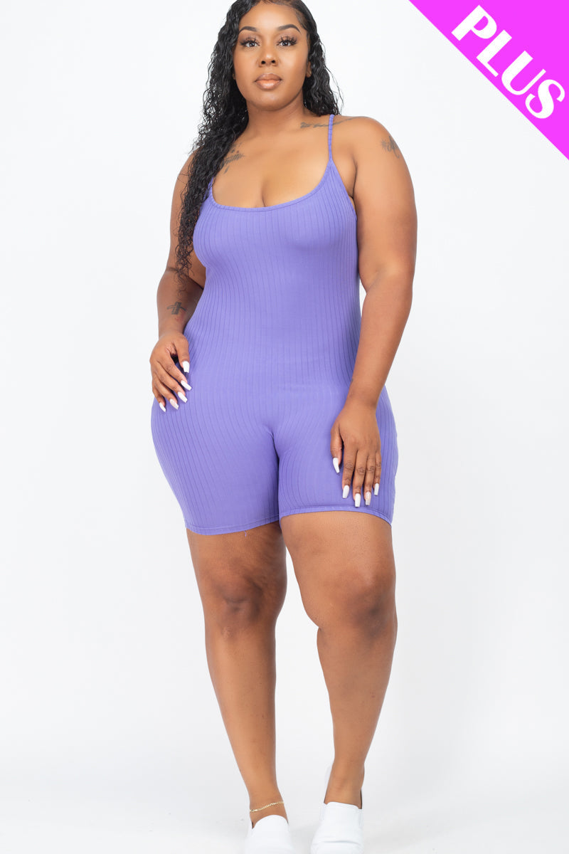 Ribbed Bodycon Romper in Plus Size