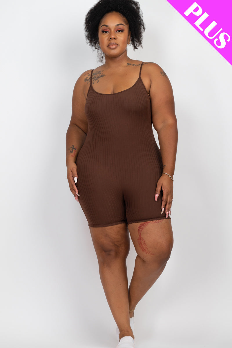 Ribbed Bodycon Romper in Plus Size