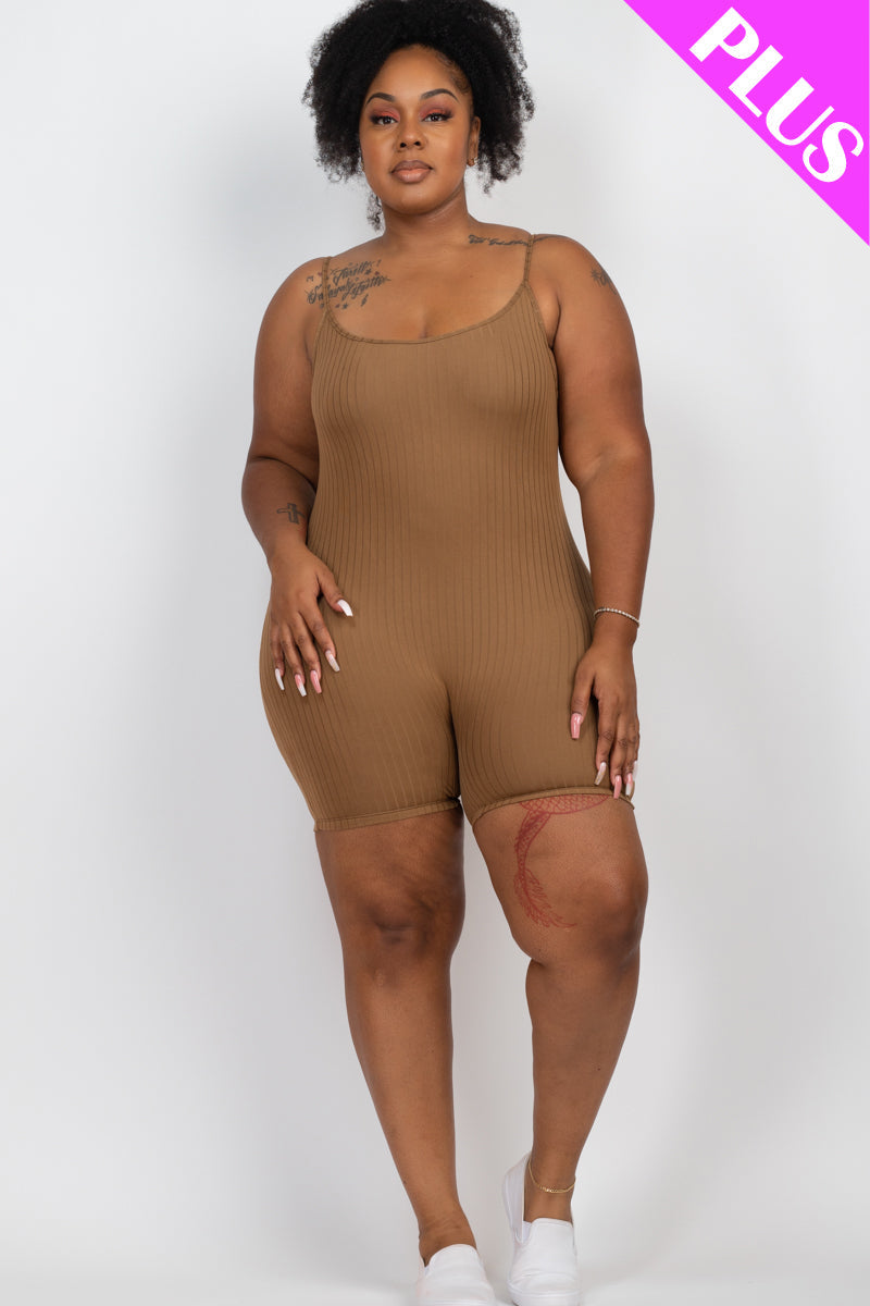 Ribbed Bodycon Romper in Plus Size