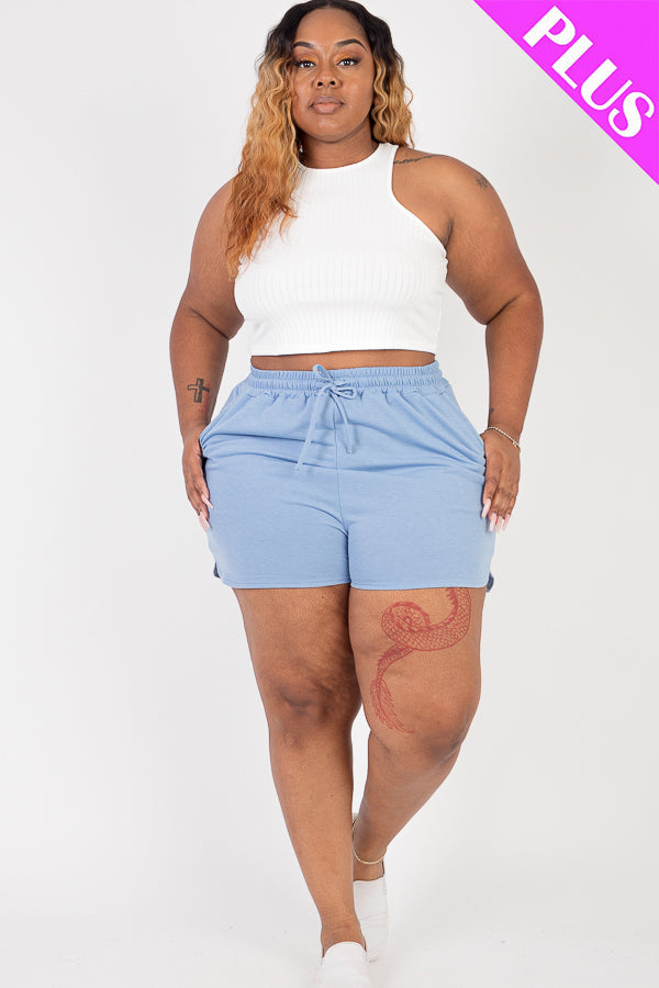 French Terry Shorts in Plus Size