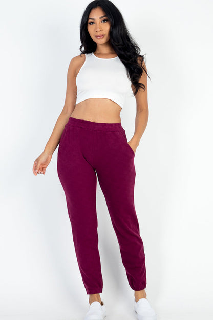 Ribbed Joggers with Side Pockets