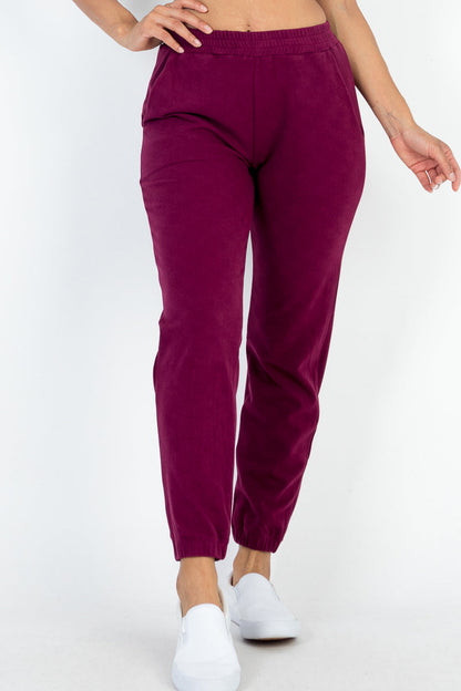 Ribbed Joggers with Side Pockets