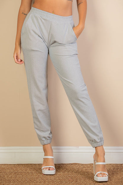 Ribbed Joggers with Side Pockets