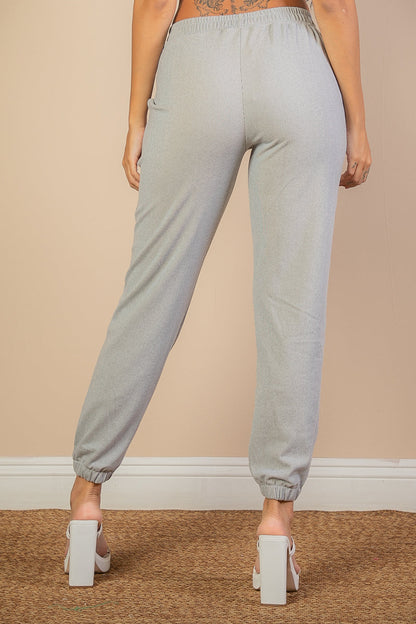 Ribbed Joggers with Side Pockets