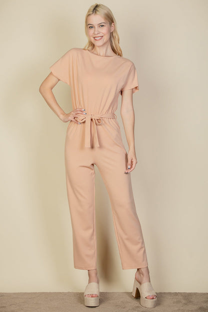 Relaxed jumpsuit with a tie waist