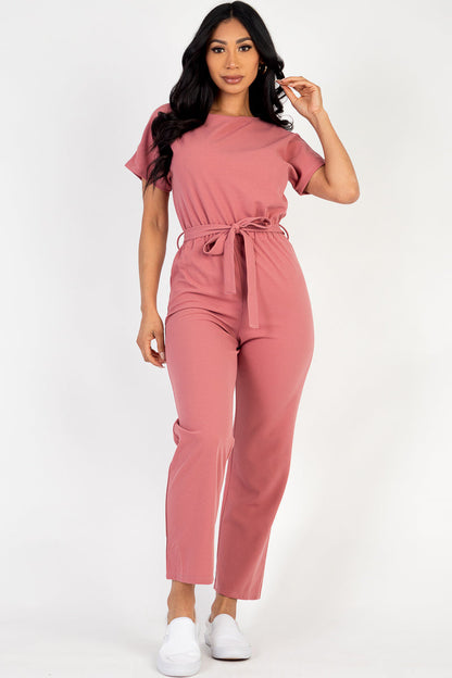 Relaxed jumpsuit with a tie waist