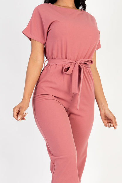 Relaxed jumpsuit with a tie waist