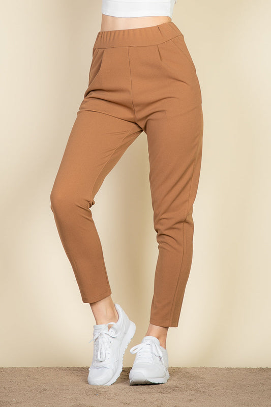 Tapered Trousers with Front Pleats