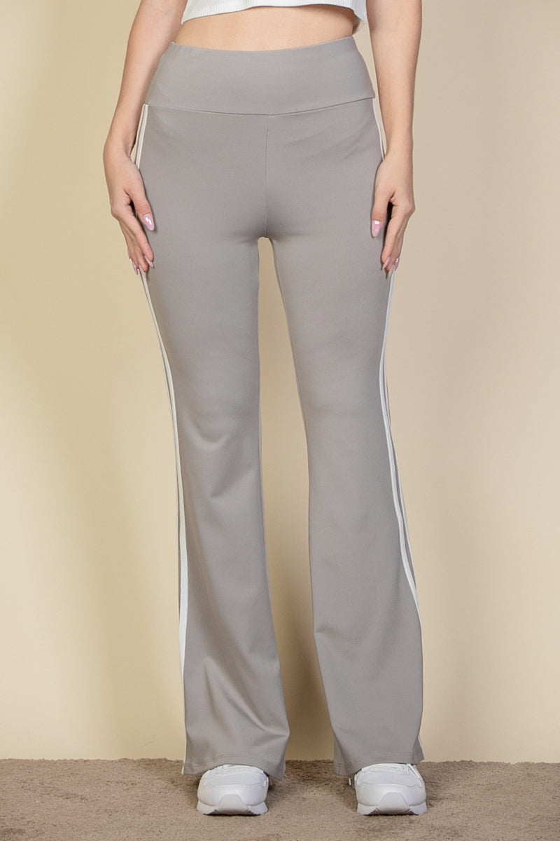 Flare Pants with Contrasting Side Stripes