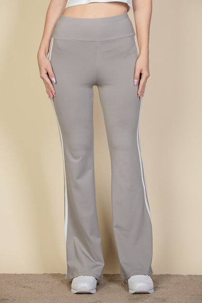 Flare Pants with Contrasting Side Stripes
