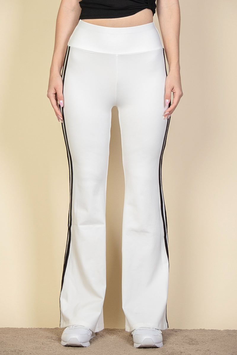 Flare Pants with Contrasting Side Stripes
