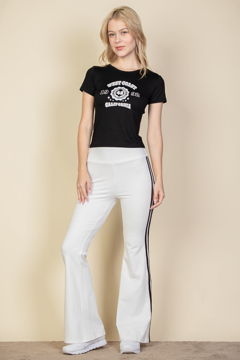 Flare Pants with Contrasting Side Stripes