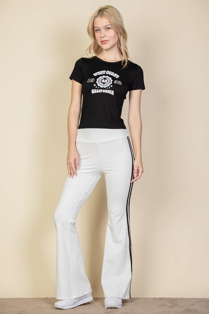 Flare Pants with Contrasting Side Stripes