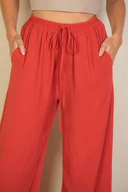 Minimalist Wide-Leg Pants with Drawstring