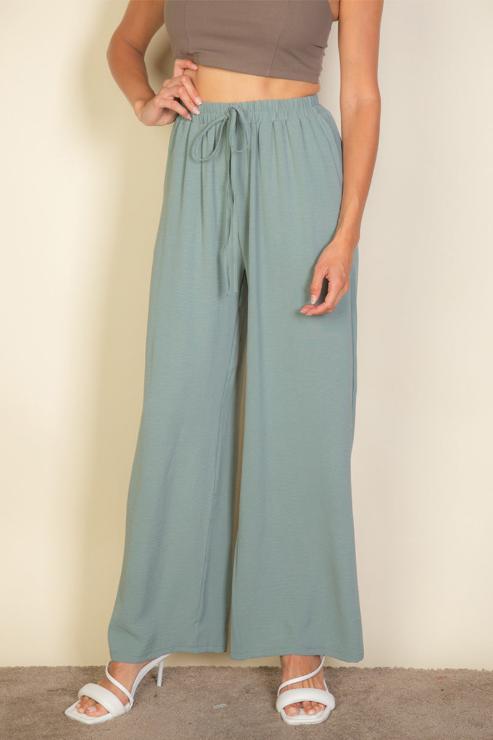 Minimalist Wide-Leg Pants with Drawstring