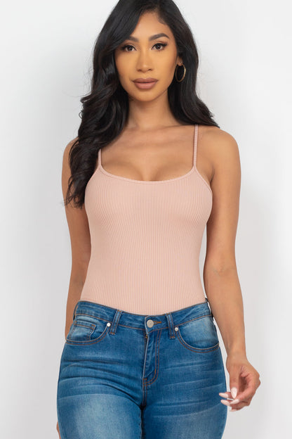 Ribbed Sleeveless Bodysuit