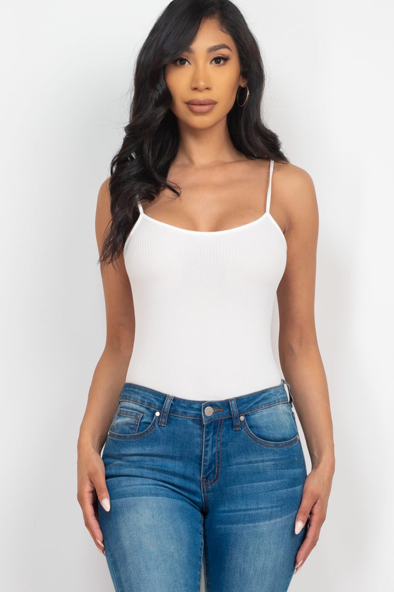 Ribbed Sleeveless Bodysuit